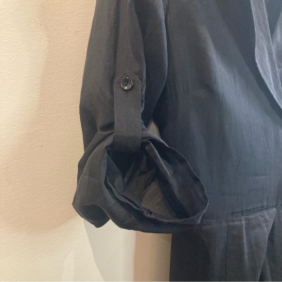 JONES NEW YORK Sz 12 Wrap Silk Cotton Sheer Tab Sleeve Floral  Hem Bow Dress - Picture 9 of 17